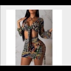 Multicolor skirt set- 2 pieces